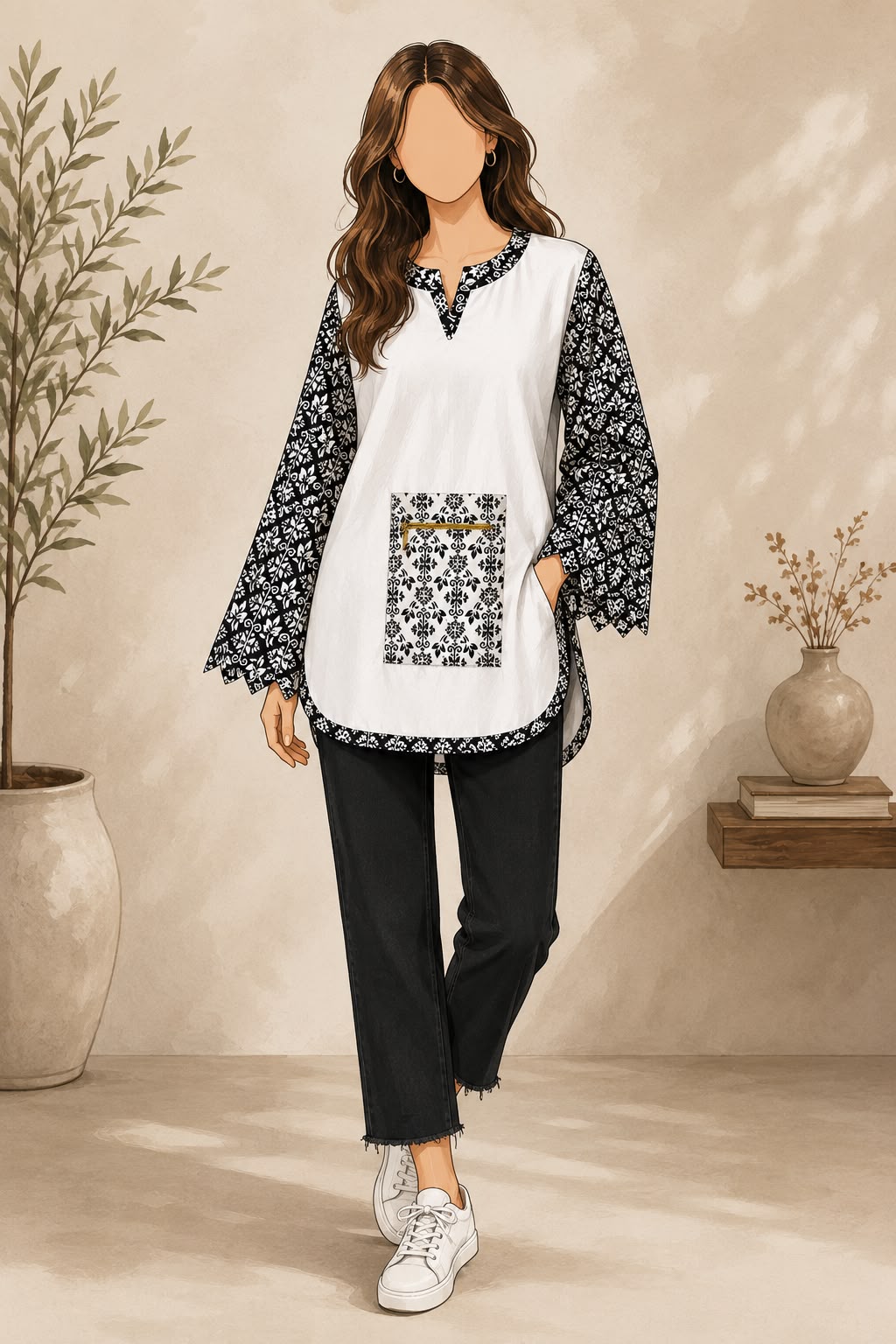 The Ajrak Travel Kurta