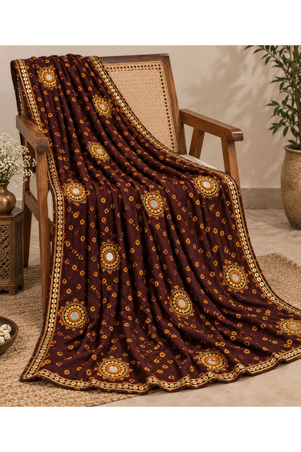 Gota Embroidery Shawl