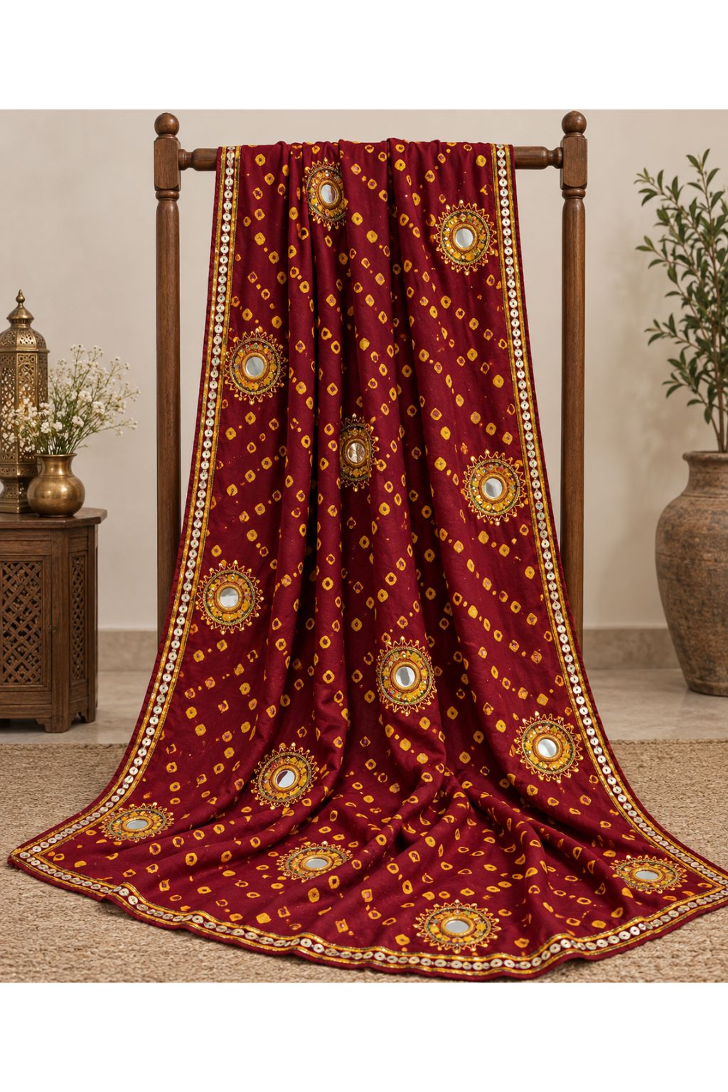 Gota Embroidery Shawl