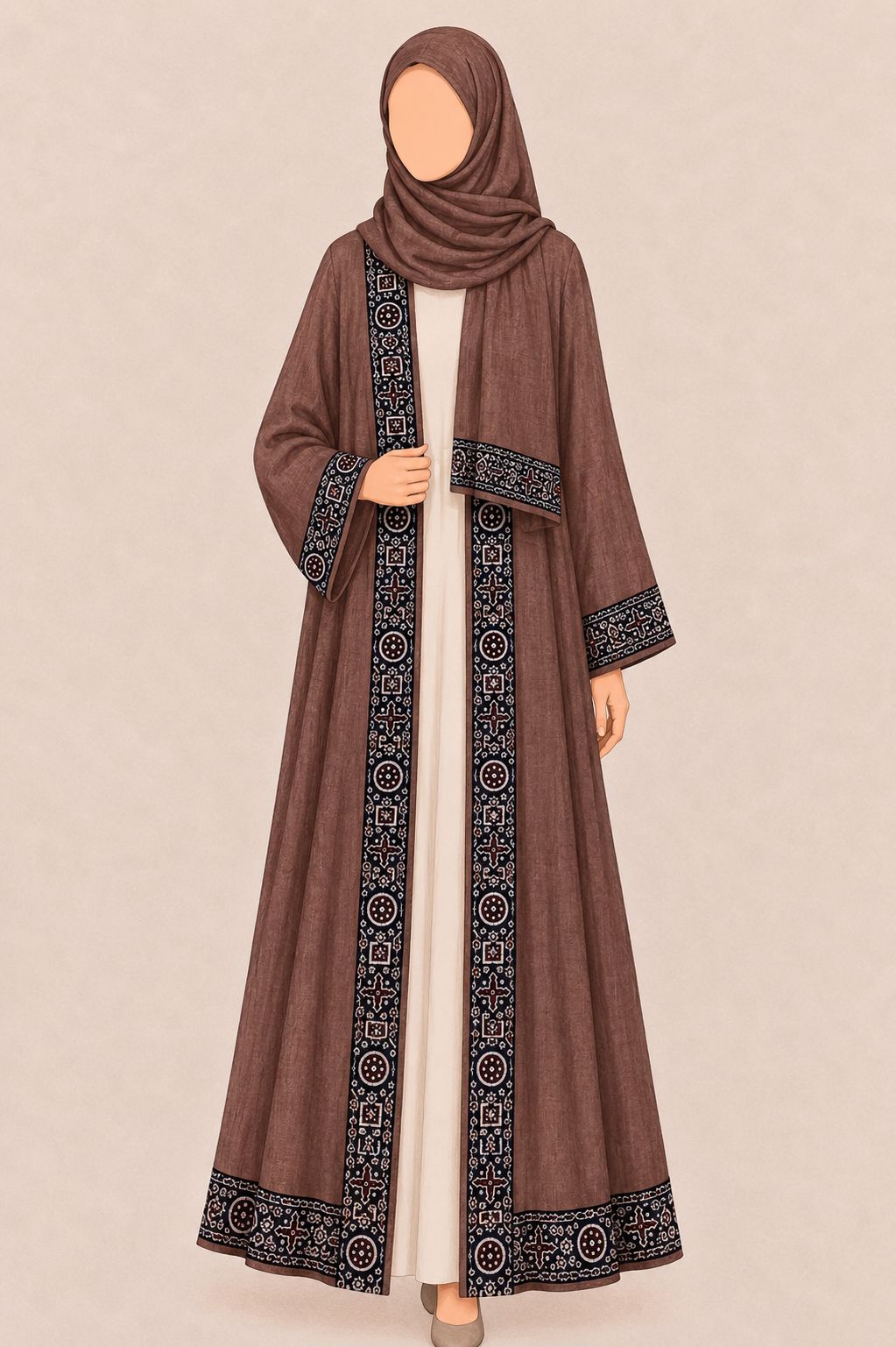 The Ajrak Heritage Abaya (Coming Soon)