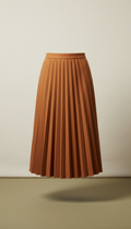 Terracotta wool pleated skirt
