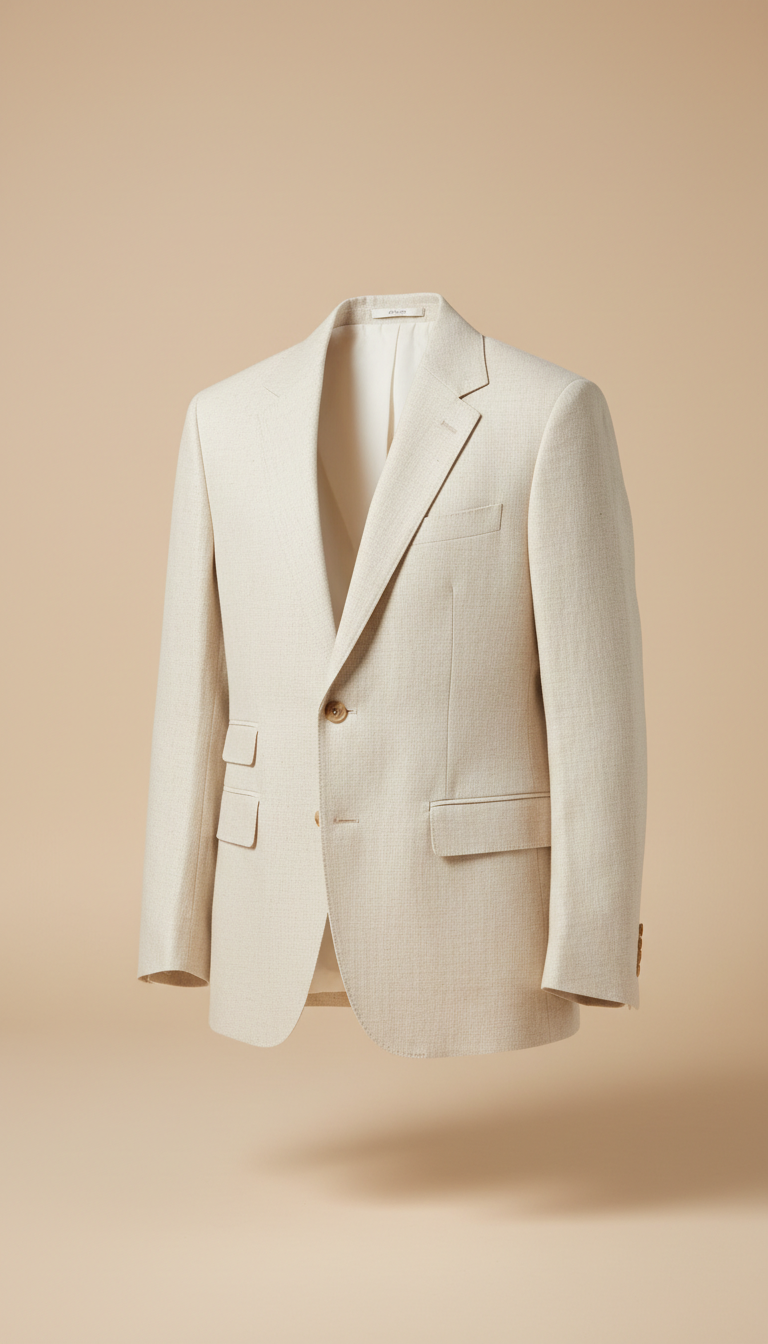 Ivory linen tailored blazer