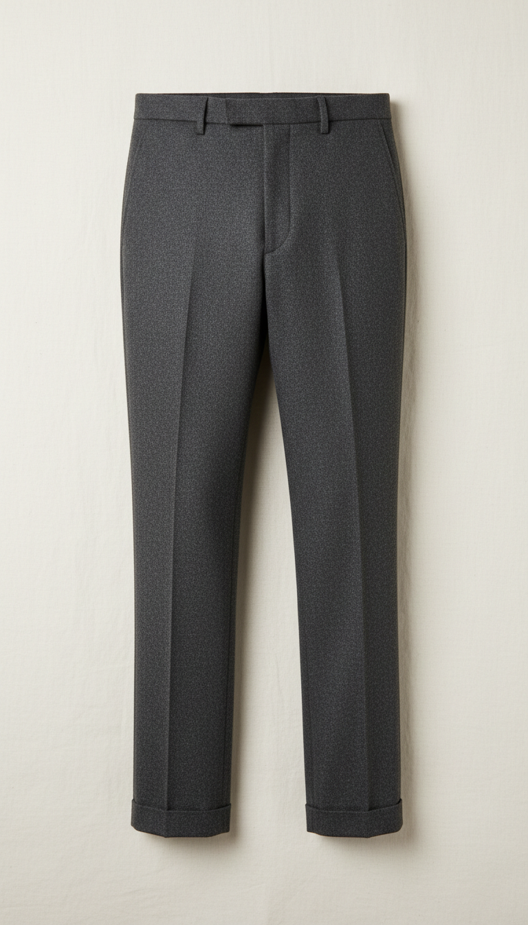 Charcoal wool modern-cut trousers
